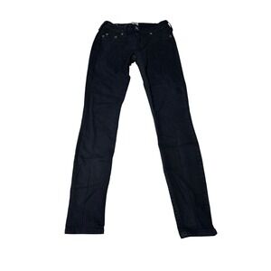 True Religion Halle Black Skinny Jeans Women's Size 26X28 Made USA Embellished